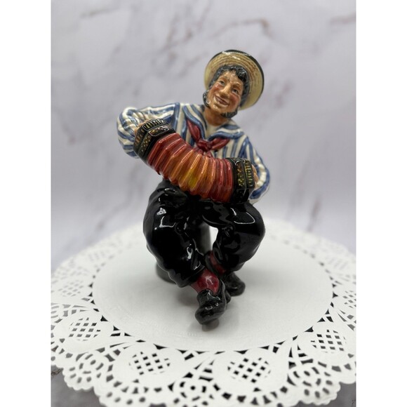 Royal Doulton 2172 Retired Jolly Sailor w/ Accordion Figurine, 6.75" Tall - Picture 1 of 16